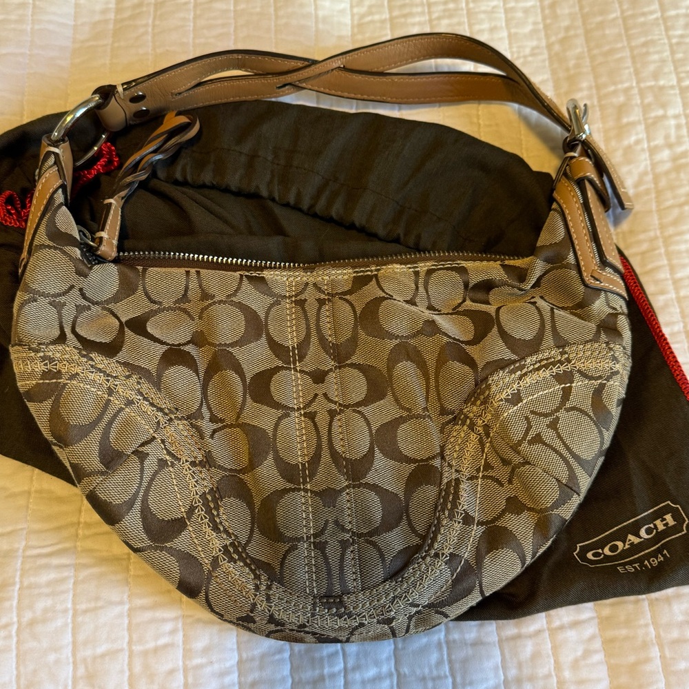 Coach Signature Brown Shoulder Bag